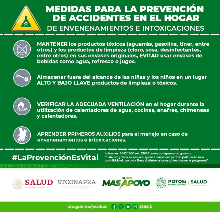 ¡CUIDADO CON LOS ACCIDENTES POR INTOXICACIÓN!
