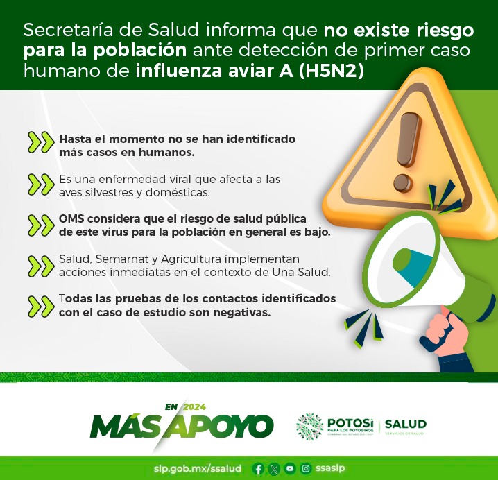 NO HAY RIESGO PARA LA POBLACIÓN POR INFLUENZA AVIAR A (H5N2)