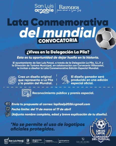 Invitan a habitantes de La Pila a participar en diseño de lata conmemorativa rumbo al Mundial